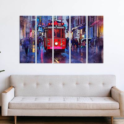 France View Canvas Wall Painting - With 5 Panel