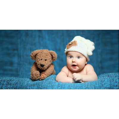 Cute Baby With Teddy Canvas Wall Painting