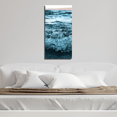 Blue Waves Closeup View Canvas Wall Painting