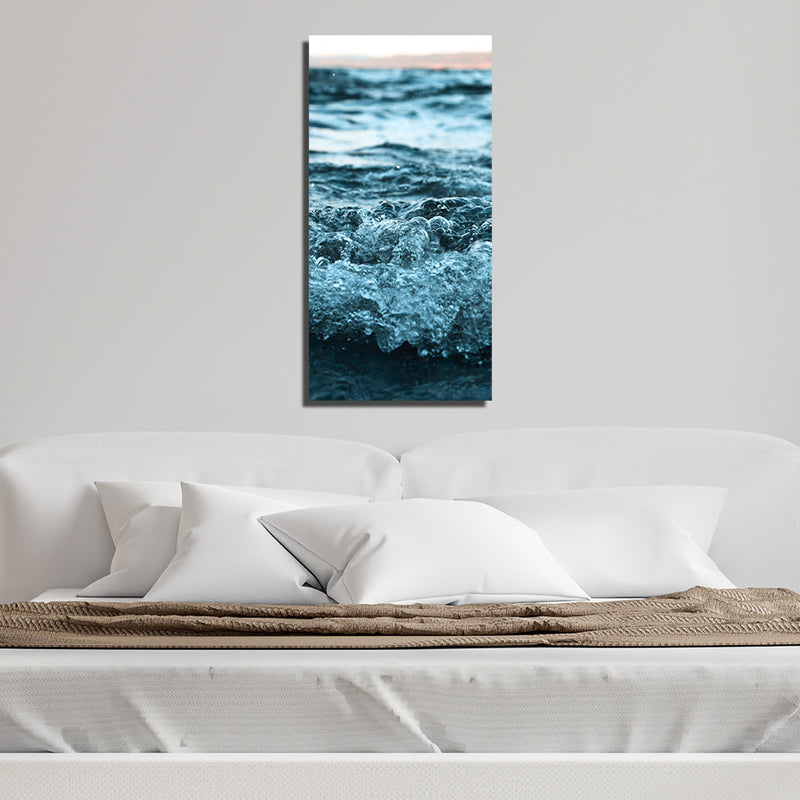 Blue Waves Closeup View Canvas Wall Painting