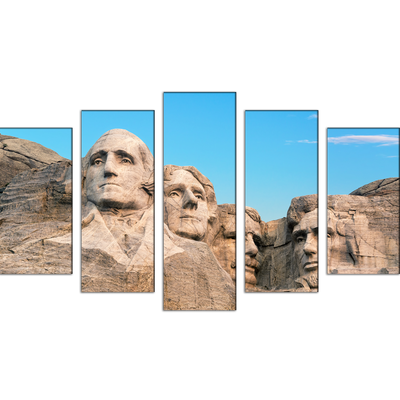 Mount Rushmore Rock Art Canvas Wall Painting- With 5 Frames