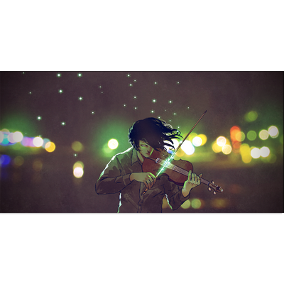 Man Playing Violin Canvas Wall Painting
