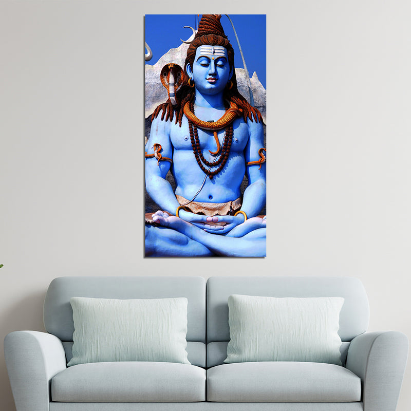 Lord Shiva Print On Canvas Wall Painting