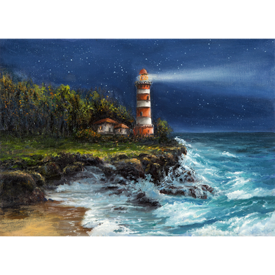 Lighthouse Digitally Printed Wallpaper