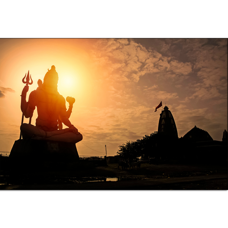 Lord Shiva Silhouette Canvas Wall Painting