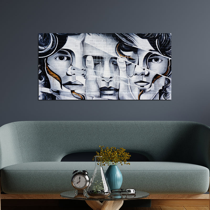 Human Illusion Face Canvas Wall Painting