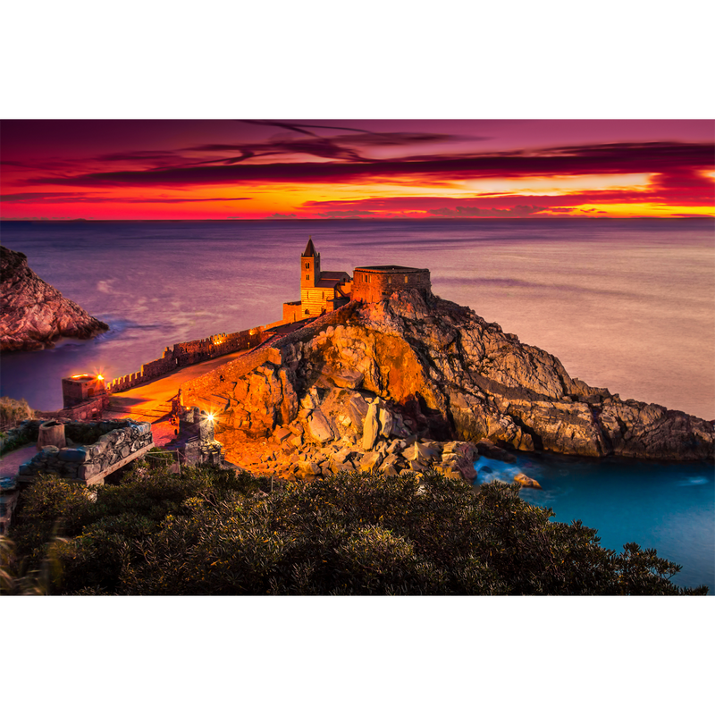 Beautiful Mountain Sunset View Digitally Printed Wallpaper