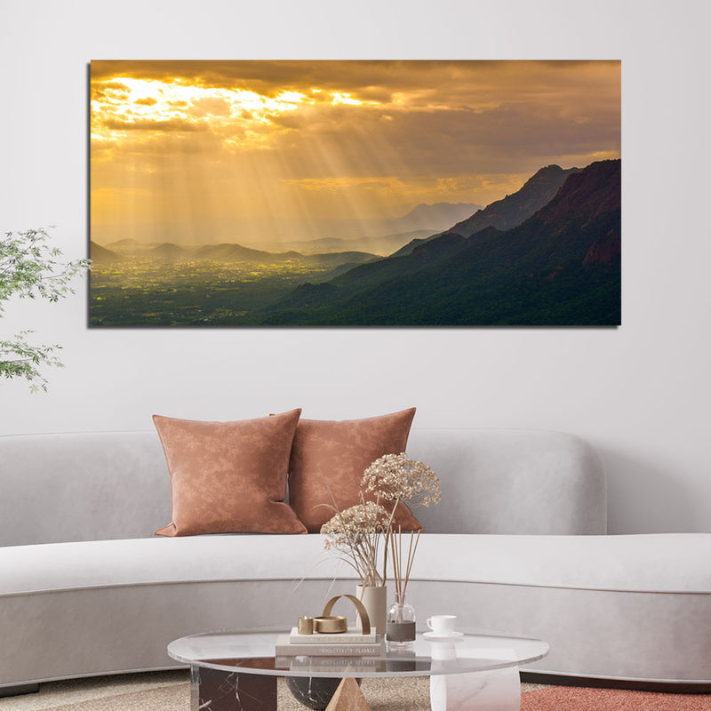 A Beautiful Sunset View Canvas Wall Painting