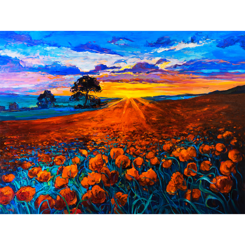 Flower Red Rose Digitally Printed Wallpaper