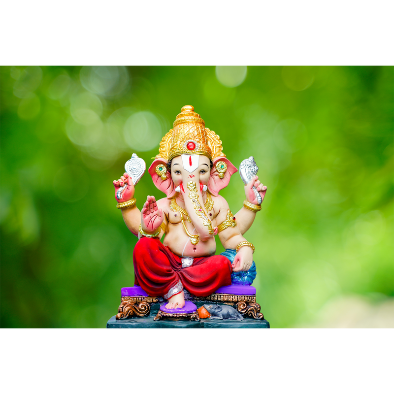 Cute Lord Ganesha Digitally Printed Wallpaper