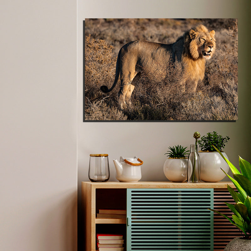 Lion Print On Canvas Wall Painting