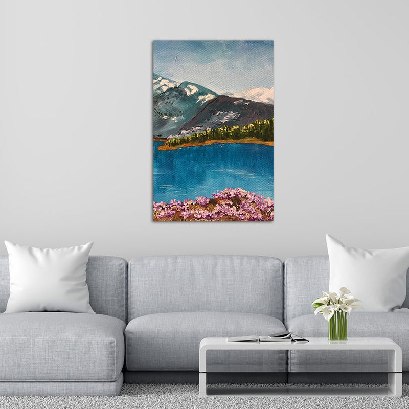 Mountain River Sketch  Canvas Wall Painting