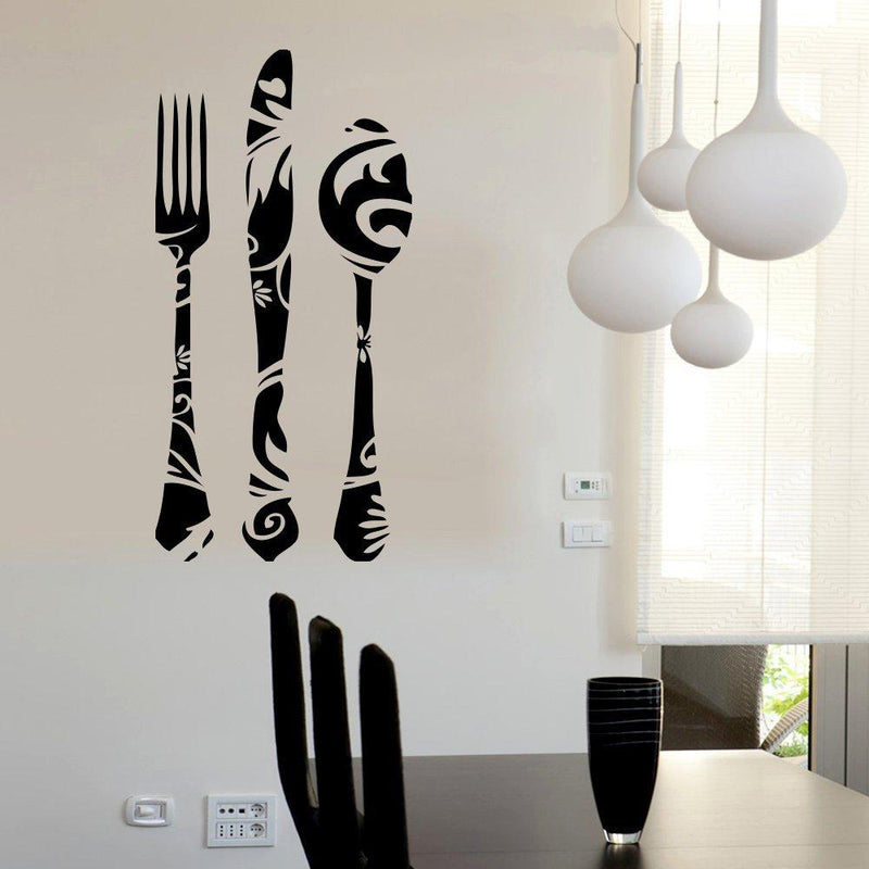 Designs on Cutlery Wall Sticker Premium Quality Vinyl