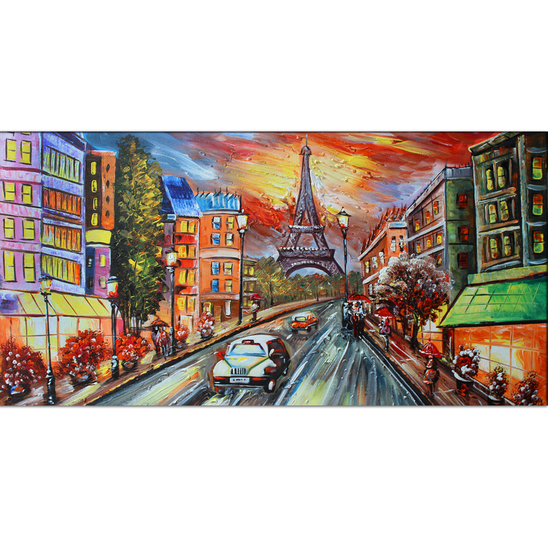 Paris Scenery Artistic Canvas Wall Painting