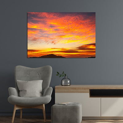 Golden View In Sunset Canvas Wall Painting