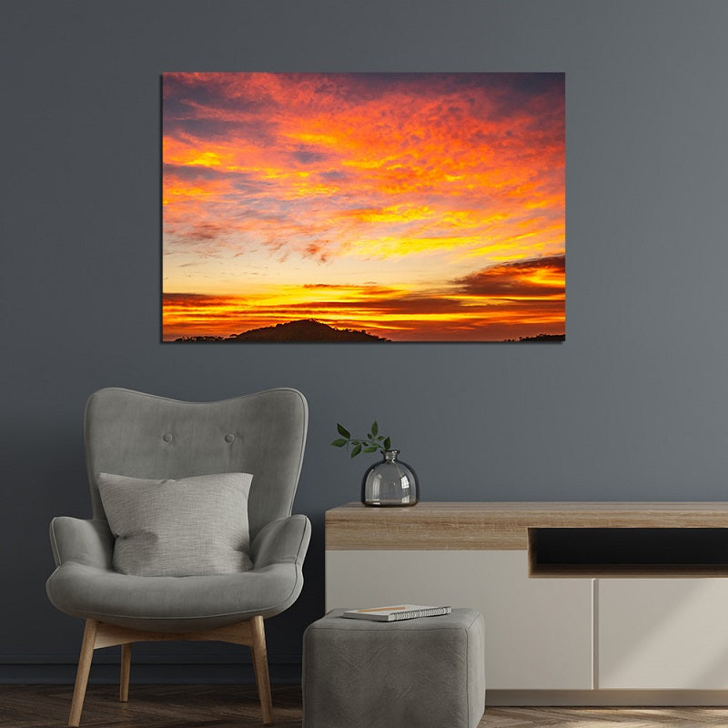 Golden View In Sunset Canvas Wall Painting