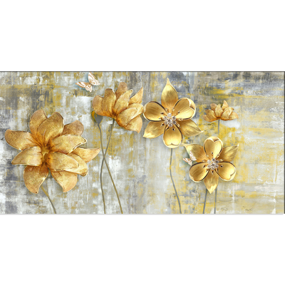 Golden Flower Canvas Wall Painting