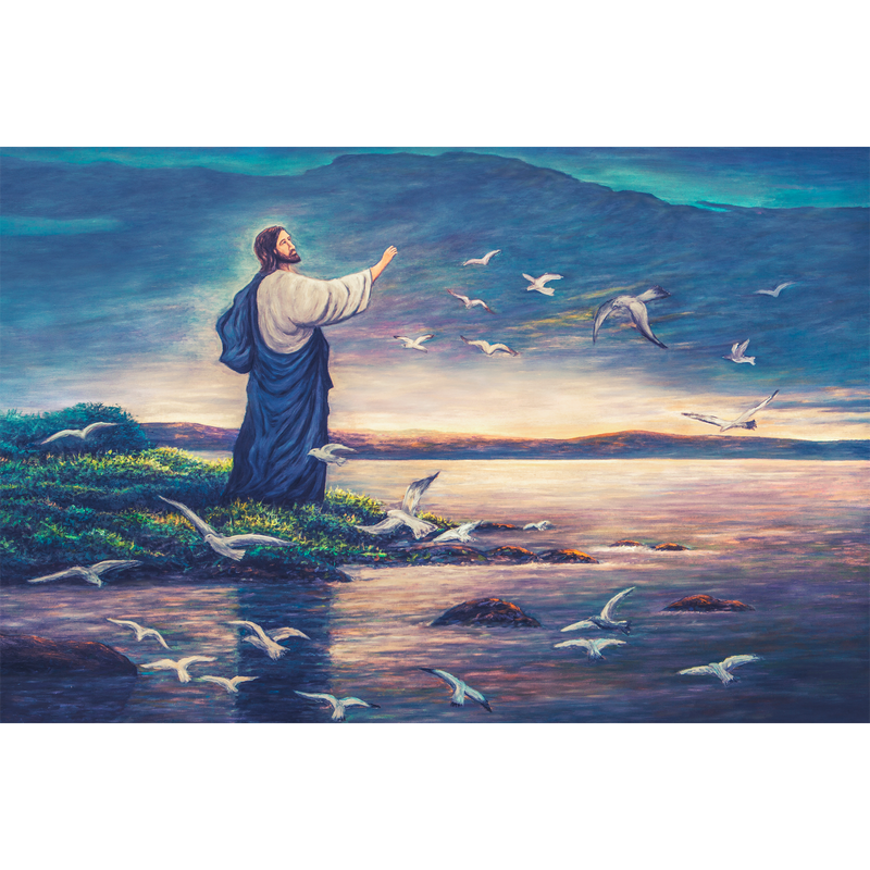 Jesus Near The Sea Digitally Printed Wallpaper