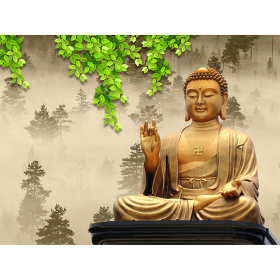 Buddha Museum Digitally Printed Wallpaper