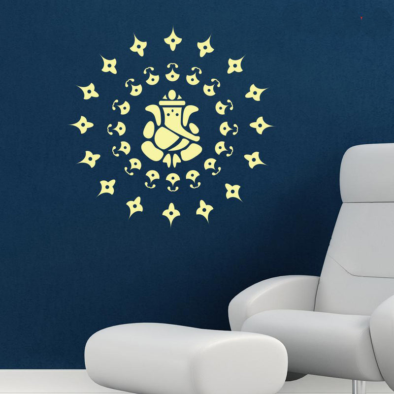 Ganesha in Motif Design Wall Decal