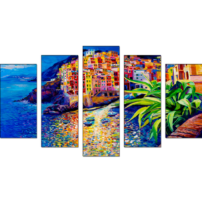 Italian Oil Color Canvas Wall Painting- With 5 Frames