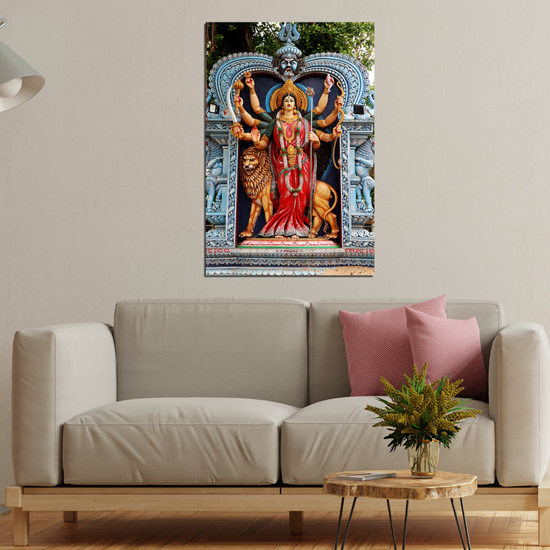 Goddess Durga Statue Canvas  Wall Painting