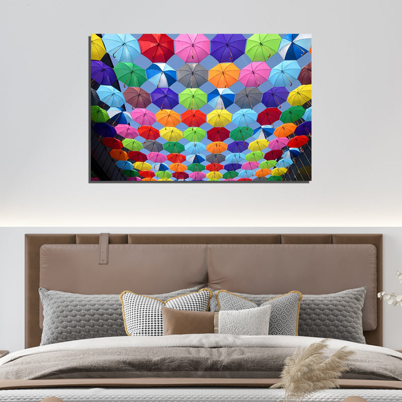 Colorful Umbrellas Canvas Wall Painting