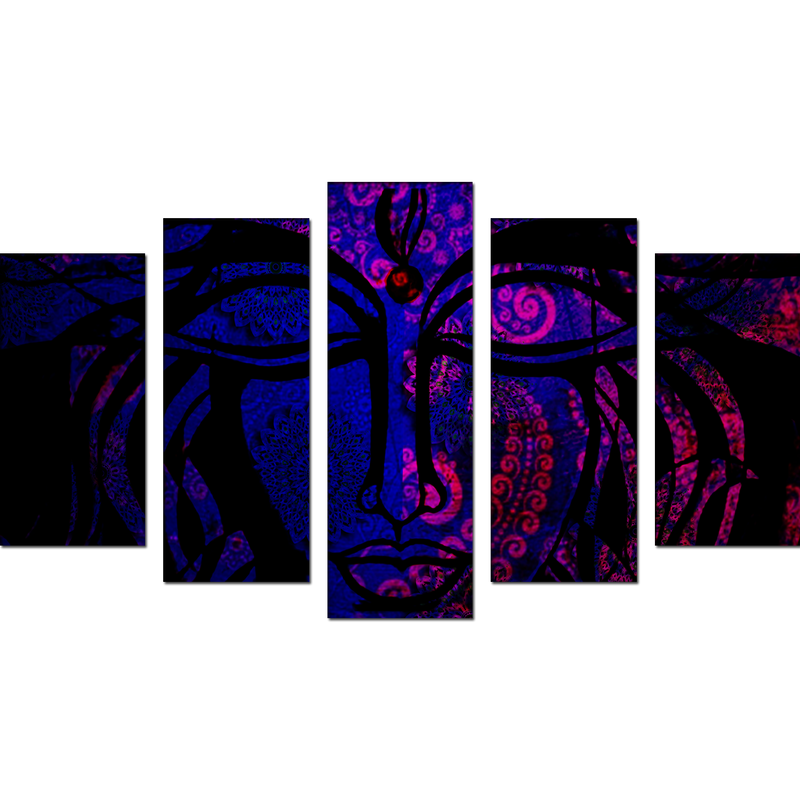 Lord Shiva Mandala Canvas Wall Painting- With 5 Frames