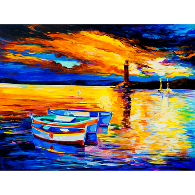 Beautiful Sunset View Digitally Printed Wallpaper