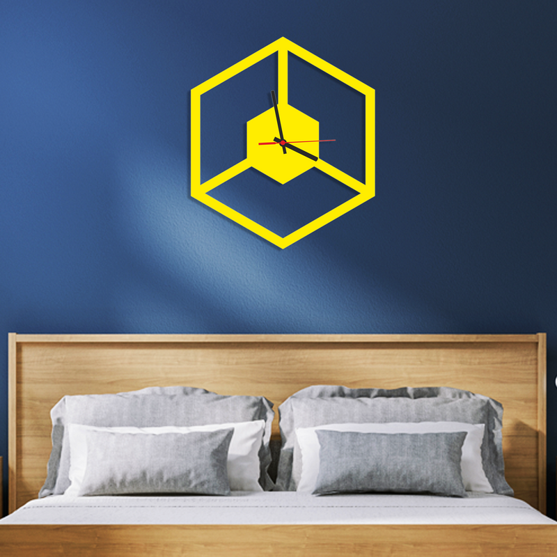 Hexagonal Wood Design Analog Wall Clock