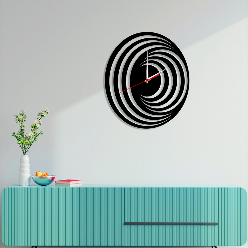 Black Design Wood Analog Wall Clock