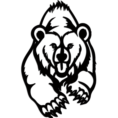 Grizzly bear embroidery designs Wooden Wall Hanging, Wooden Wall Decoration