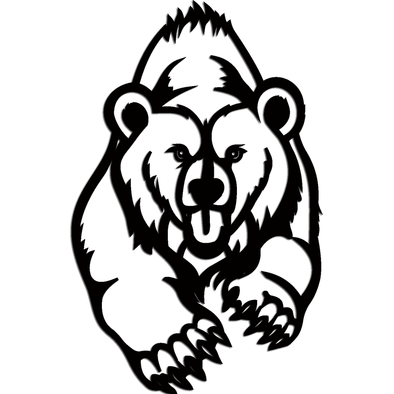 Grizzly bear embroidery designs Wooden Wall Hanging, Wooden Wall Decoration