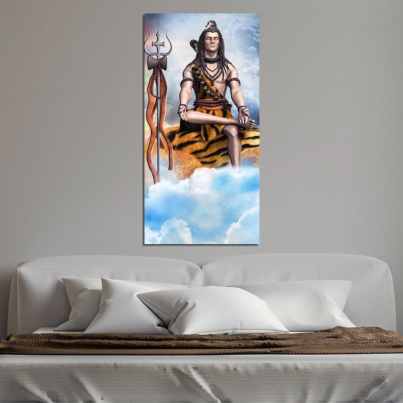 Lord Shiva Print On Canvas Wall Painting