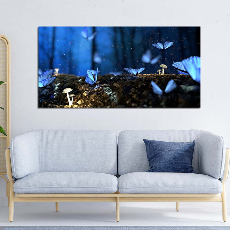 Beautiful Blue Butterfly Canvas Wall Painting
