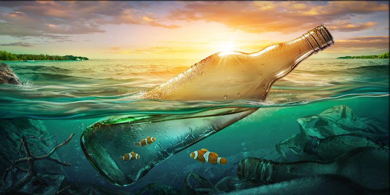 Bottle At During Sunset Canvas Wall Painting