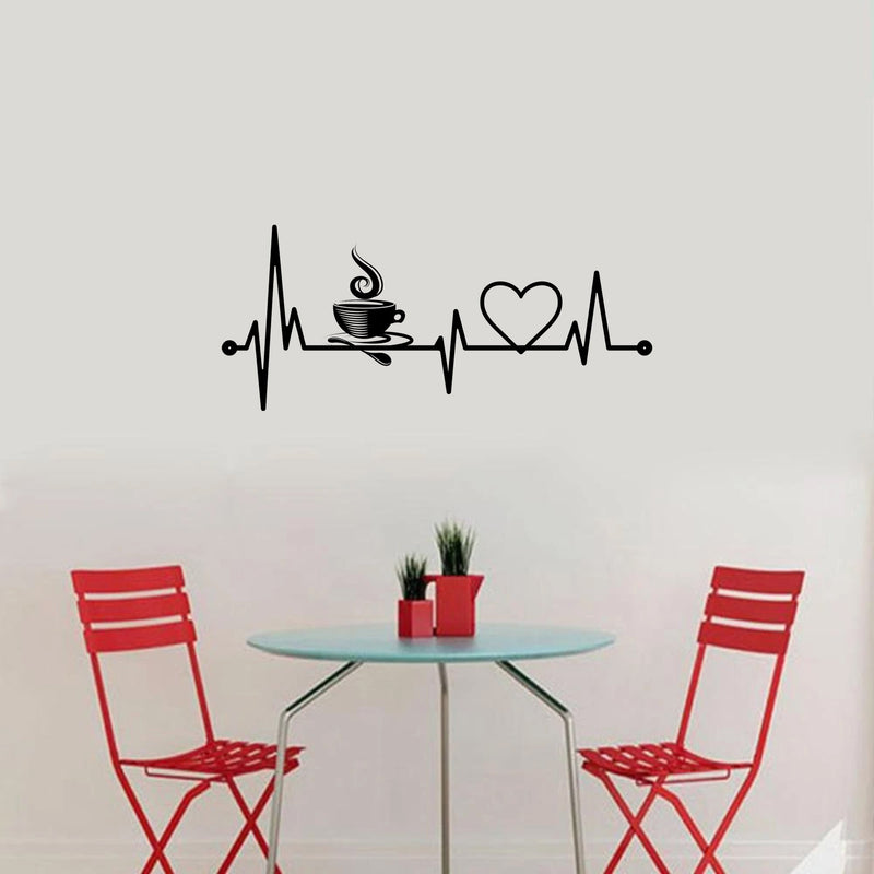 Heartbeat with Coffee High Quality Wall Sticker