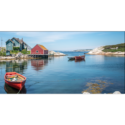 Boats & House Scenery Canvas Wall Painting