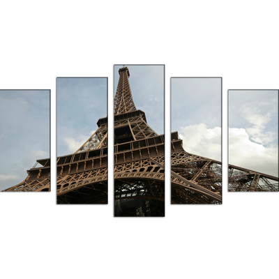 Closeup Shoot Of Eiffel Tower Canvas Wall Painting- With 5 Frames