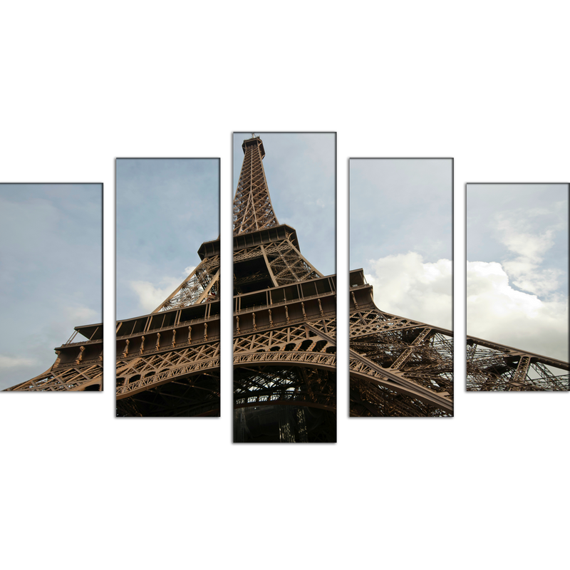 Closeup Shoot Of Eiffel Tower Canvas Wall Painting- With 5 Frames