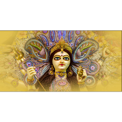 Elegant Durga Maa Face Canvas Wall Painting