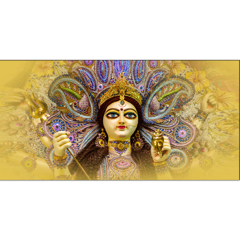 Elegant Durga Maa Face Canvas Wall Painting