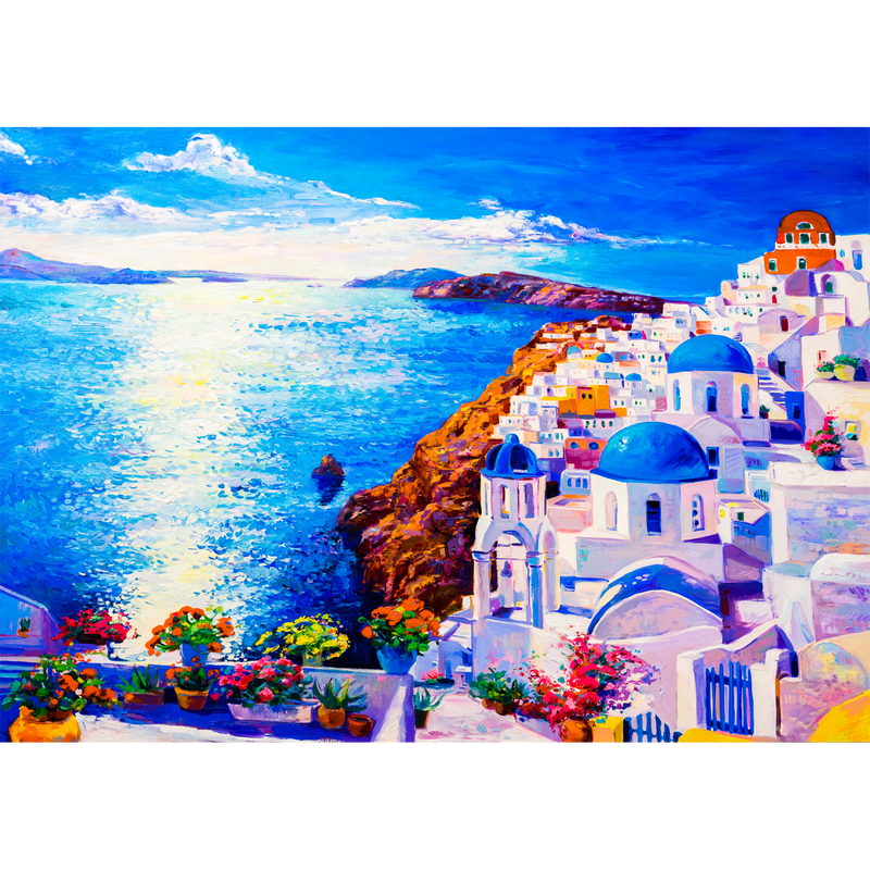 Modern City Oil Art Digitally Printed Wallpaper