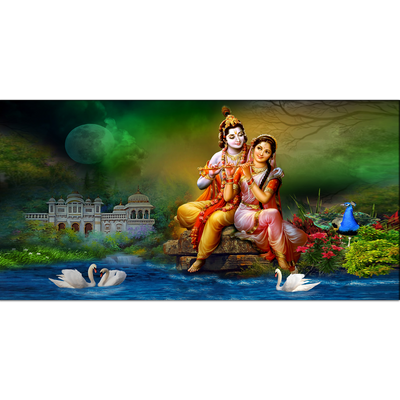 Love of Lord Radha Krishna Canvas Wall Painting