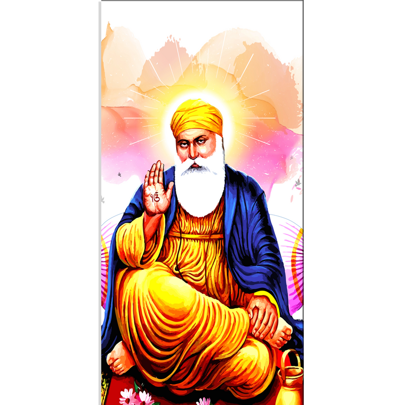 Abstract of Guru Nanak Dev Canvas Wall Painting