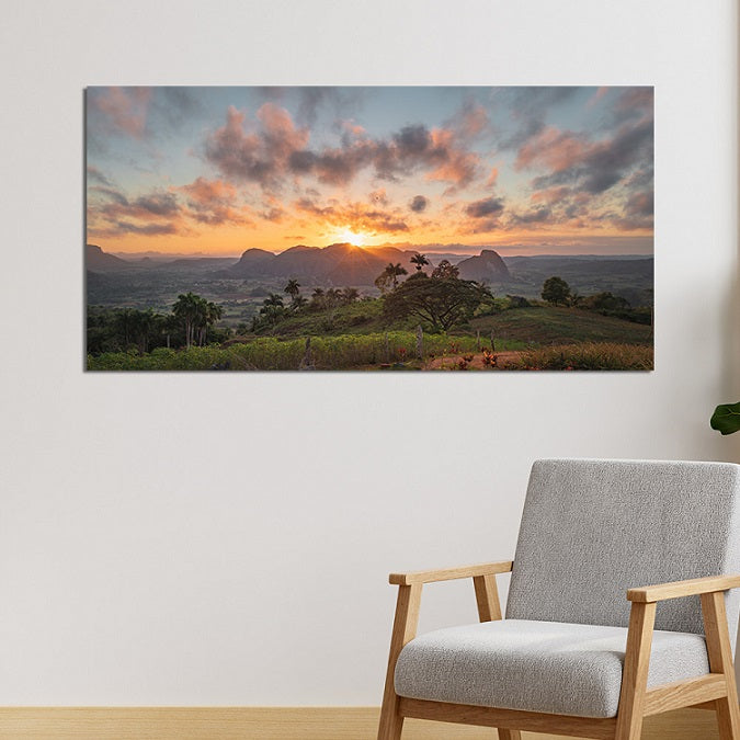 Beautiful View In Sunset Print On Canvas wall painting