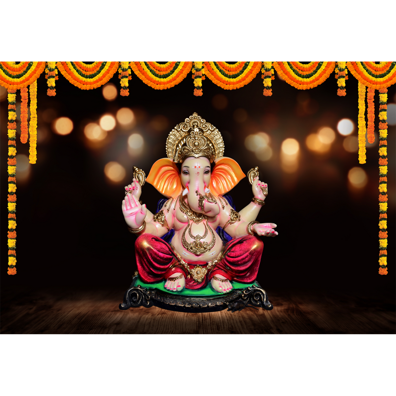 Ganpati Bappa Digitally Printed Wallpaper