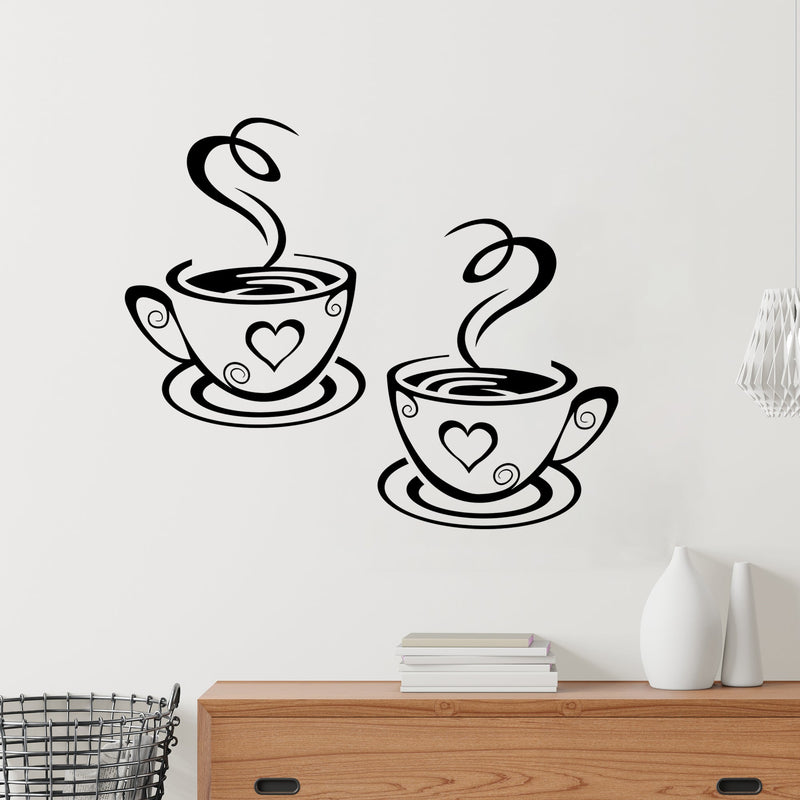 Coffee Cups High Quality Wall Sticker