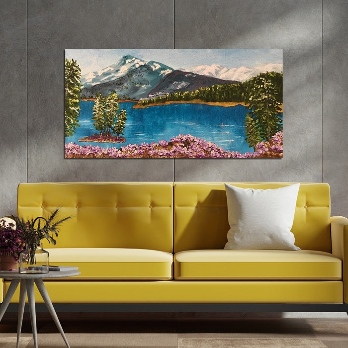 Mountain River Sketch Wall Painting