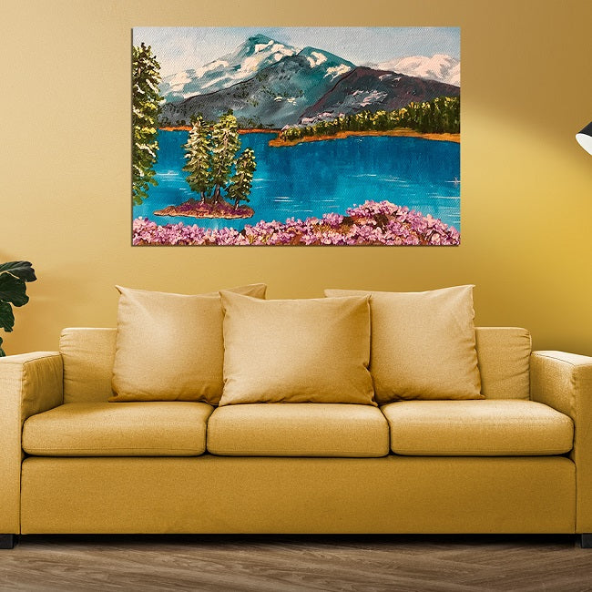 Mountain River Sketch Canvas Wall Painting